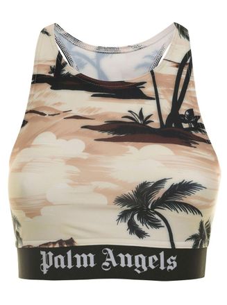 Palm Angels Multicolor Printed Round Neck Top