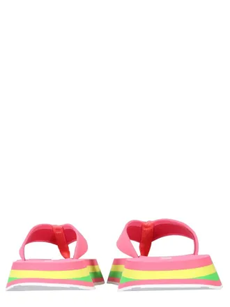 Msgm Striped Thong Sandals - Pink