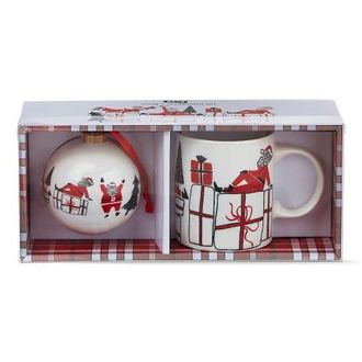 Tag Santa Mug and Ornament Set Dishwasher Safe Christmas Drinkware in Red at Nordstrom