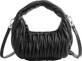 Generic Compatible For Handbag With PU Leather Lady Banquet Bag Womens Popular Shoulder At The Elbow(Black)