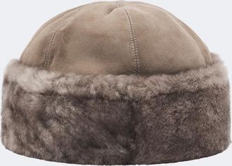 Nour Hammour Cappello Toki in suede e shearling