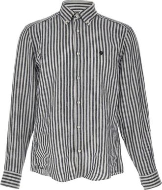 HUGO BOSS Liam Linnen Shirt - Heren - Casual Overhemden - Blauw - 3XL - Linnen - Overhemden