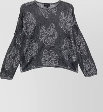 Emporio Armani floral crewneck sweater lightweight knitwear