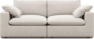 Castlery Customized Ivory 3 Seater Sofa | Dawson by Castlery, White, Feather-Filled, Machine Washable Covers, Modular Build