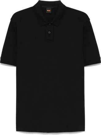 BOSS logo-embroidered polo shirt - Black