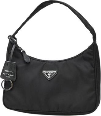 Prada Pre-owned Vintage Nylon Shoulder Bag - Dames - Vintage Schoudertas - Zwart - ONE Size - Nylon - Vintage