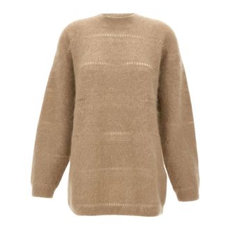 The Garment Roma Boxy Sweater - Dames - Truien - Beige - Maat: 2XS Nylon
