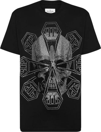 Philipp Plein T-Shirt Ronde Hals Skull - Heren - T-shirts - Zwart - XL - Katoen - Tops