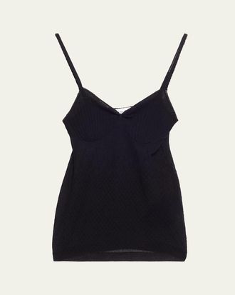 Victoria Beckham Sheer Rib Camisole Top