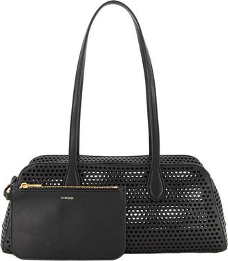 Vince Athene Perforated Leather East/West Shoulder Bag in Black at Nordstrom