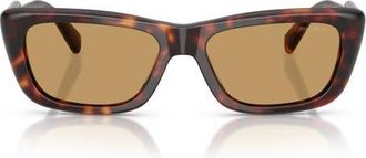 Miu Miu 56mm Rectangular Sunglasses in Havana /Brown at Nordstrom