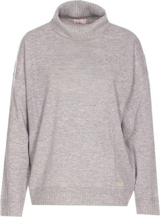 Liu Jo Maglione a collo alto con logo - Grigio