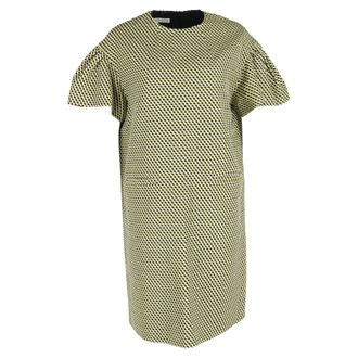 Dries Van Noten Geometric Printed Dress in Multicolor Silk