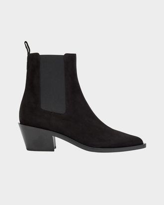 Gianvito Rossi Wylie Suede Western Chelsea Booties