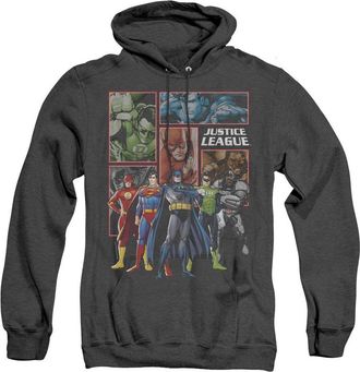 Gildan Justice League of America New Justice League of America Panels Adult Heather Hoodie / Hooded Sweatshirt