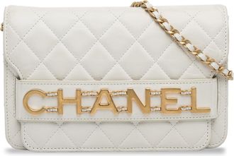 Chanel Pre-owned Womens 19 Crossbody Quilted Lambskin - White Leather - One Size