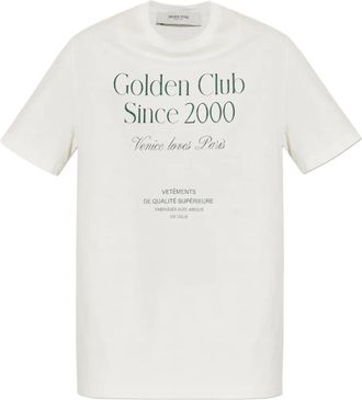 Golden Goose T-shirt in cotone con logo - Bianco