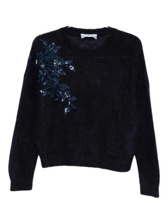 Blugirl sequin floral sweater - Blue