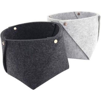 OEM Juego De 2 Cajas De Almacenamiento Plegables De Fieltro Para Cuadernos U Objetos Peque&ntilde;os, Cestas Decorativas Para Mesita De Noche O Escritorio -crezu