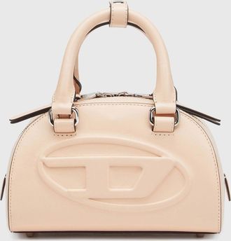 Diesel 1DR Dome-Leather Small bowling bag - Crossbody Bags - Woman - Pink