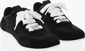 Roger Vivier Low Suede Sneakers With Tonal Embossed Monogram Roger Vivier