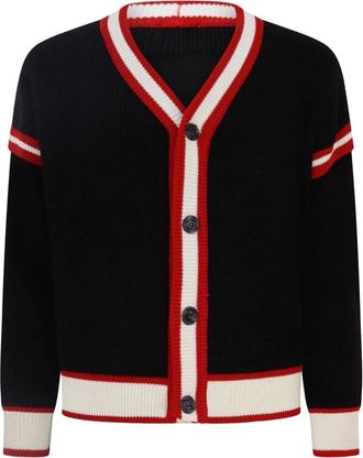 GCDS Gcds, Truien & Vesten, Heren, Zwart, M, College Logo Lounge Cardigan