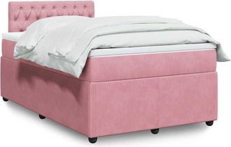 vidaXL Vidaxl - Cama Box Spring Con Colch&oacute;n Terciopelo Rosa 120x200 Cm