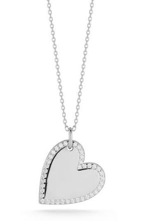 Glaze Jewelry Rhodium Plated Sterling Silver CZ Halo Heart Pendant Necklace at Nordstrom Rack