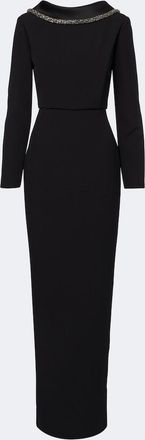 Roland Mouret Embellished cr&ecirc;pe gown