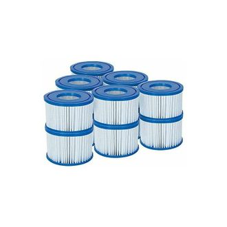 OEM Filtros De Cartucho Para Spa Inflable, Modelo Est&aacute;ndar Vi, 12 Unidades, Blanco Y Azul