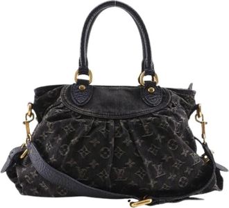 Louis Vuitton Pre-owned Handbags, female, Black, Size: ONE SIZE Pre-owned Denim Handbag