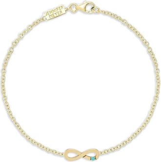 Jennifer Meyer Bracciale Infinity con turchese - Oro