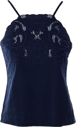 Twinset Halter Neck Top - Dames - Tops zonder mouwen - Blauw - L - Tops
