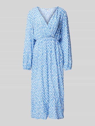 Zabaione Midikleid in Wickel-Optik in Blau, Gr&ouml;&szlig;e XS