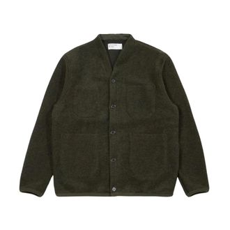 Universal Works Cardigan Classico con Tasche - - Knitwear - Uomo - Verde - S