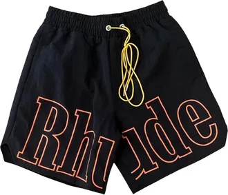 Rhude Logo Track Short Black/Orange