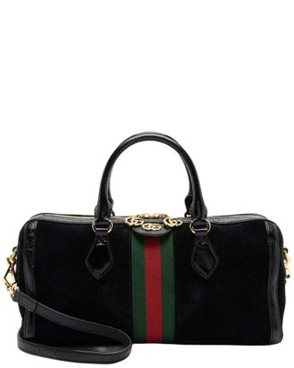 Gucci Suede Ophidia Medium Boston Bag (Authentic Pre-Loved)