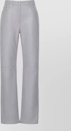 Sportmax leather straight-leg trousers