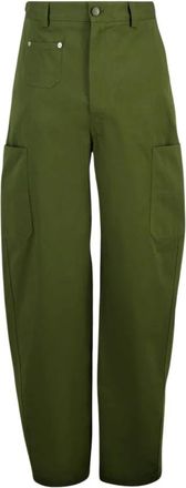Givenchy Khaki Couture Seam Katoenen Cargo Broek - Heren - Wijde Broeken - Groen - M - Katoen - Broeken