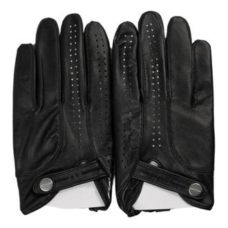 _J.L-A.L_ Gloves, male, Black, Size: L/XL Black Shungite Tracer Leather Gloves