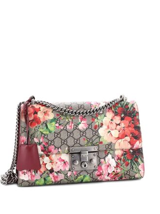 Gucci Padlock Blooms Print GG Coated Canvas Medium shoulder bag - women - Fabric - One Size - Neutrals