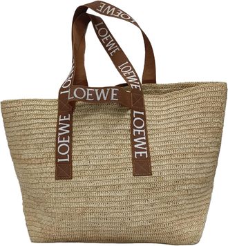 Loewe Loewe Vouw Shopper Tote Bag in Beige Raffia