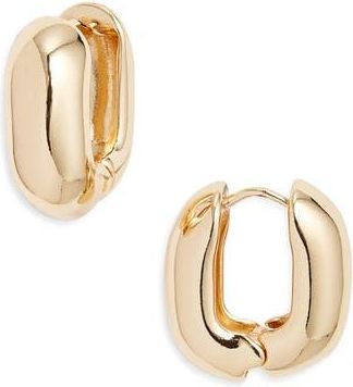 Open Edit Rounded Oval Hoop Earrings in Gold at Nordstrom Rack