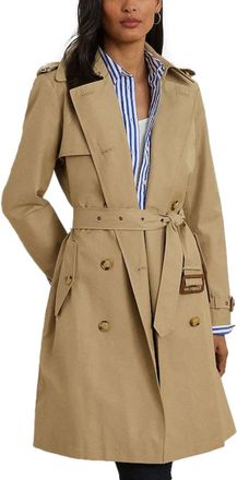 Ralph Lauren Db Belted Coat Cotton Blend - Beige