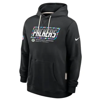Nike Green Bay Packers Crucial Catch Sideline Standard Issue Nike Mens Dri-FIT NFL Pullover Hoodie in Black | 03AZ00AZUC-F9R