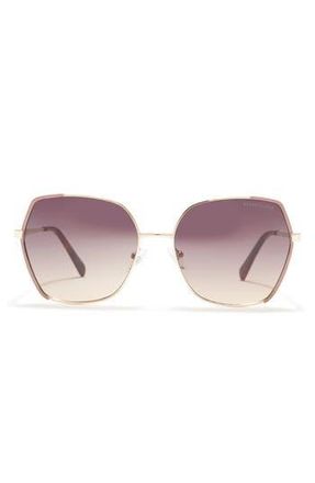 Kenneth Cole Geometric 60mm Sunglasses in Gold /Gradient Brown at Nordstrom Rack