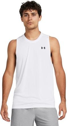 Under Armour Tech Tank Top Mens Clothing White/Black : LG, Polyester
