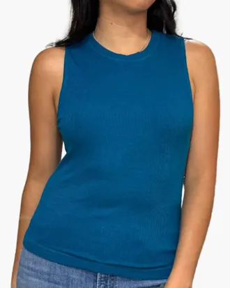Michael Stars Jorgi Crop Crew Tank Top In Lagoon