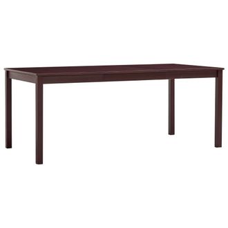 Berkfield Home Dining Table Dark Brown 180x90x73 cm Pinewood | Size: 180 x 90 x 73 cm