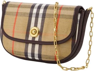 Burberry Womens Ls Highlands Chain Mini Crossbody - Burberry Cotton Beige Bags Crossbodies
